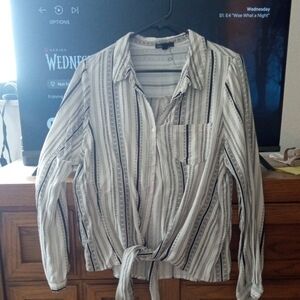 BeBop Black and White Striped Blouse